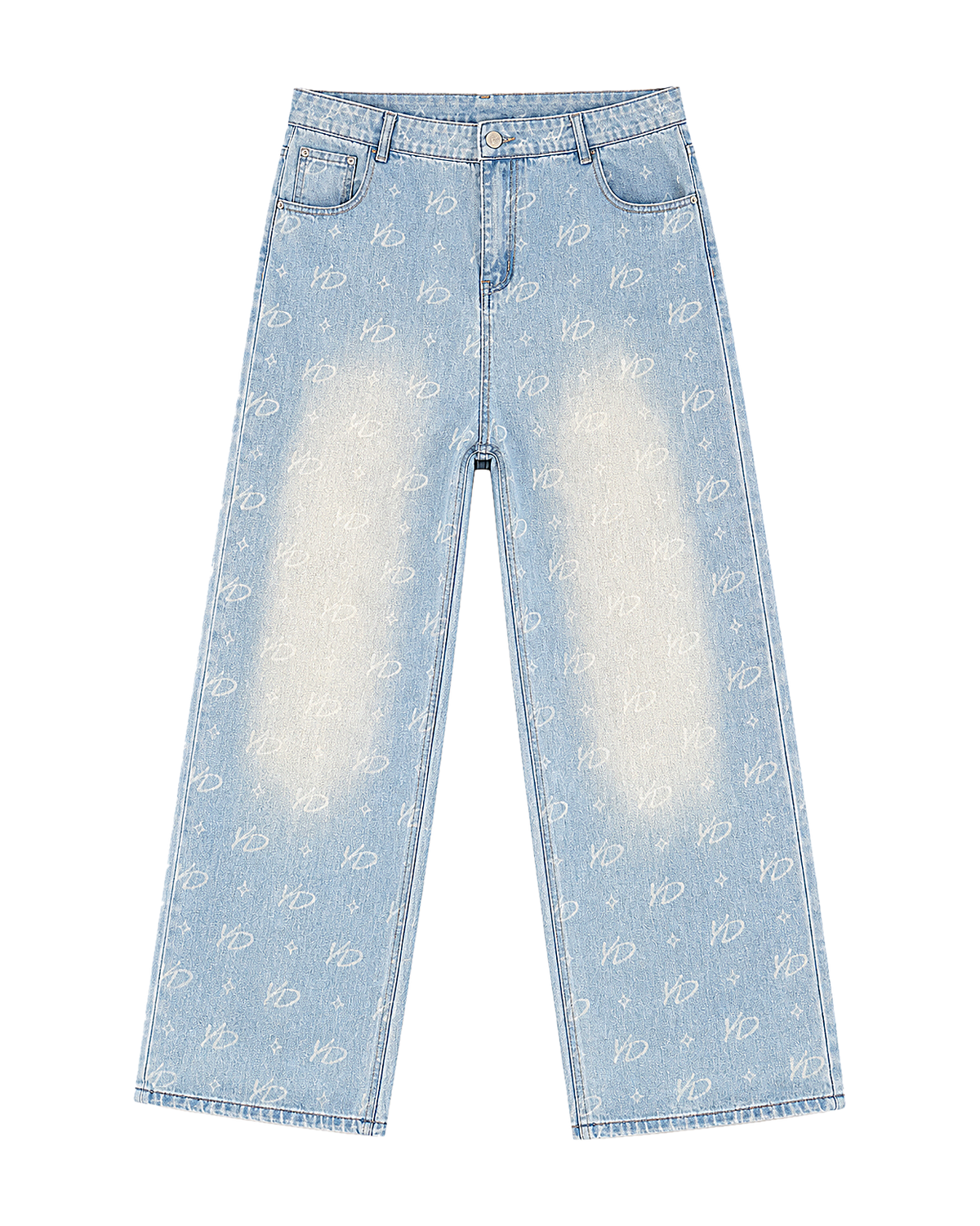 YD MONOGRAM BAGGY JEANS | LIGHT WASH