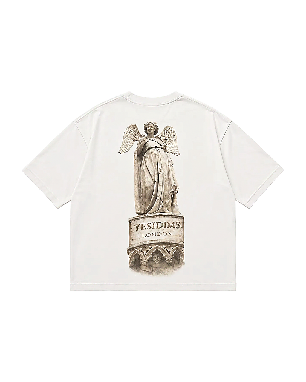 Angel tee white - Yesidims London graphic tee - back view