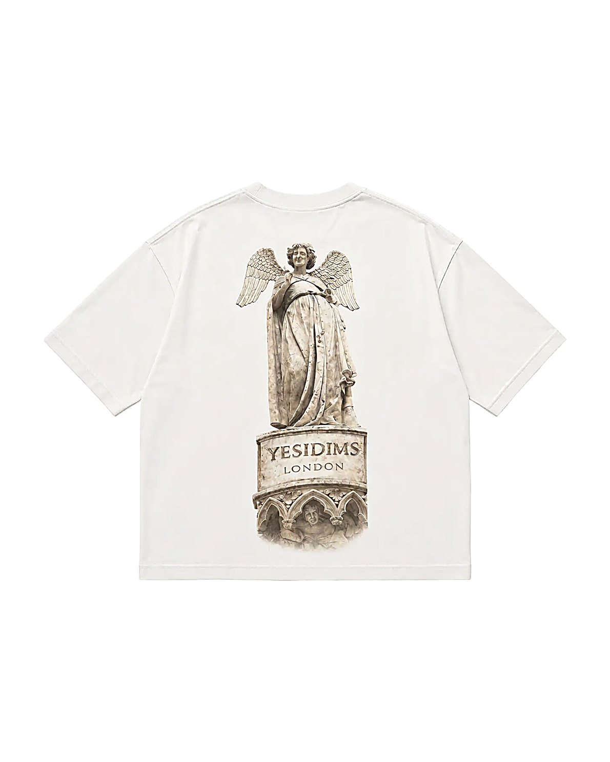 Angel tee white - Yesidims London graphic tee - back view