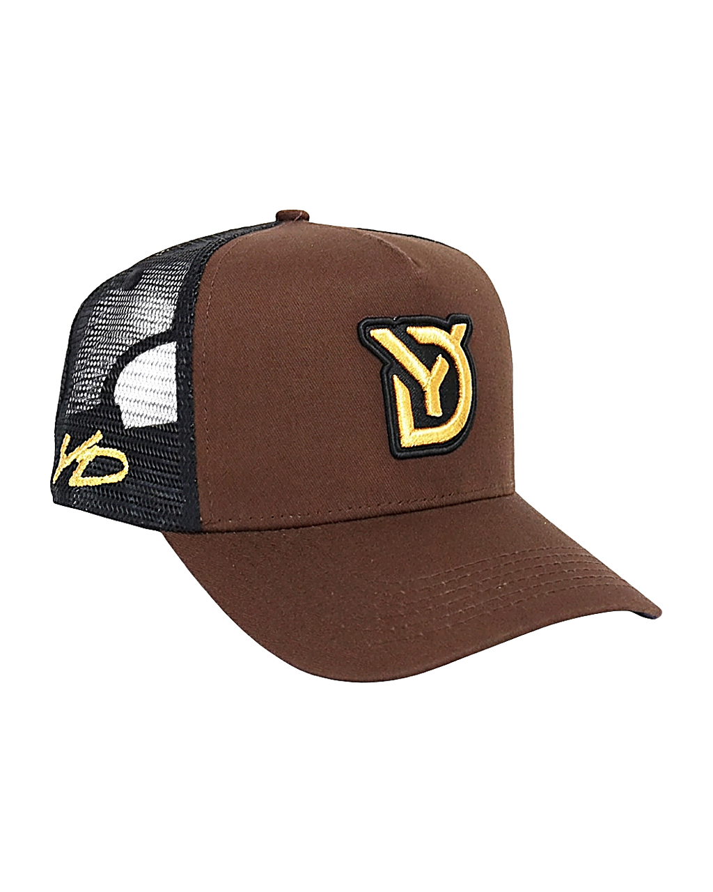 Brown trucker cap - YD by Yesidims London - front view