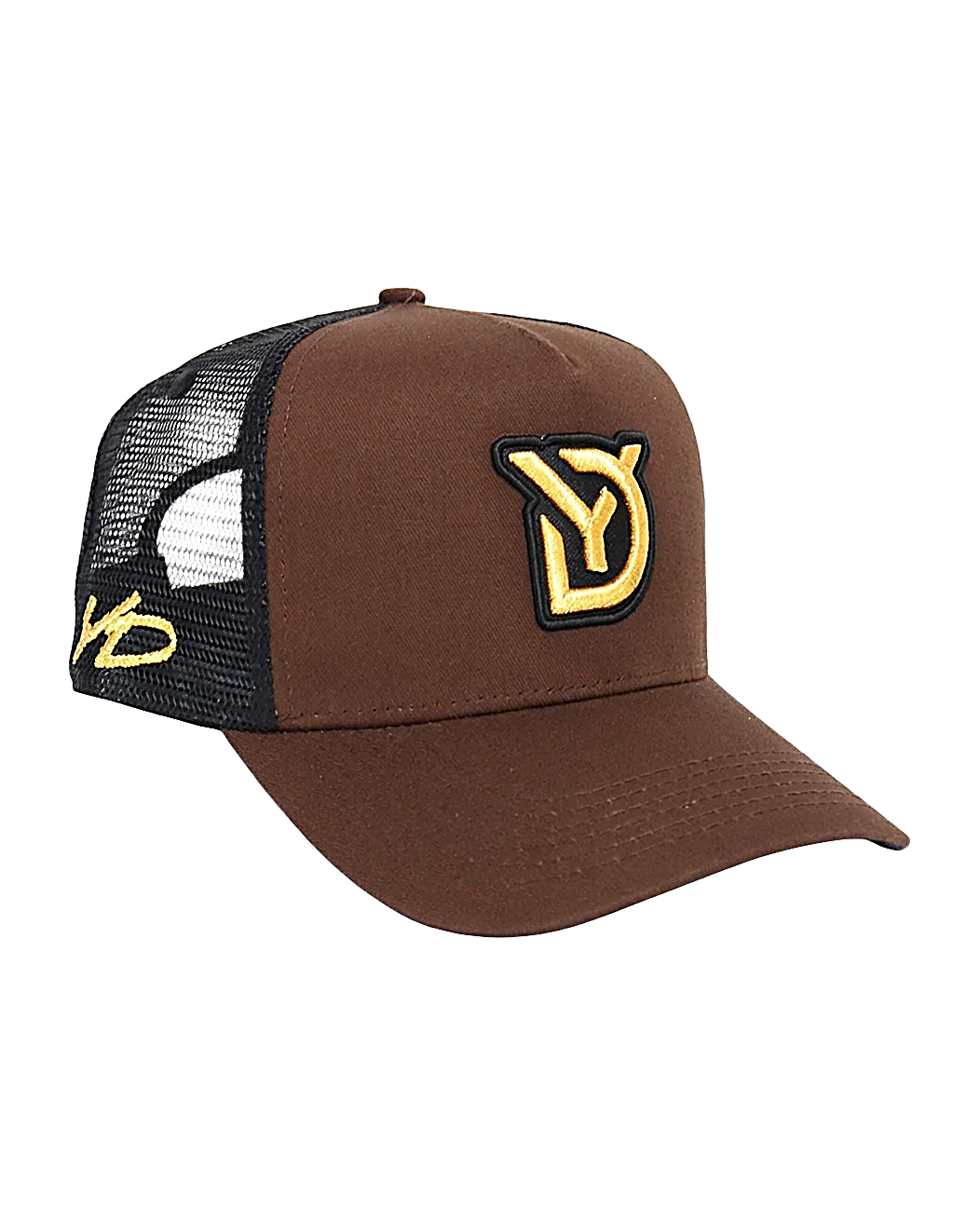 Brown trucker cap - YD by Yesidims London - front view