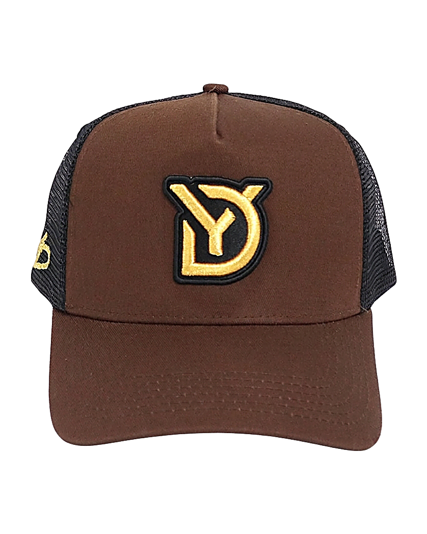 Brown trucker cap - YD by Yesidims London - back view