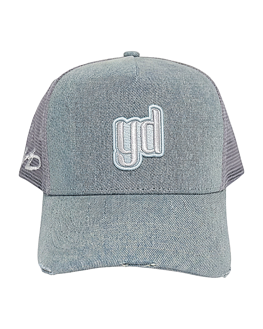 Dark denim trucker cap - YD by Yesidims London - back view