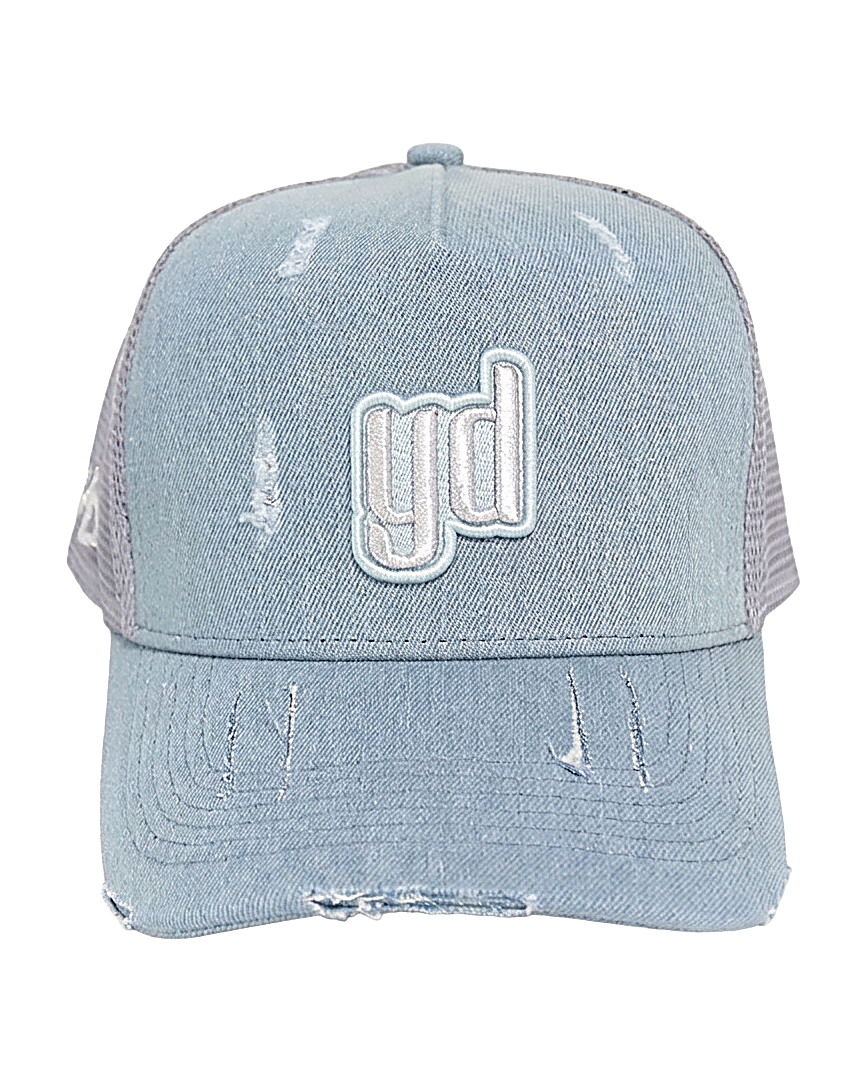 Light denim trucker cap - YD by Yesidims London - back view