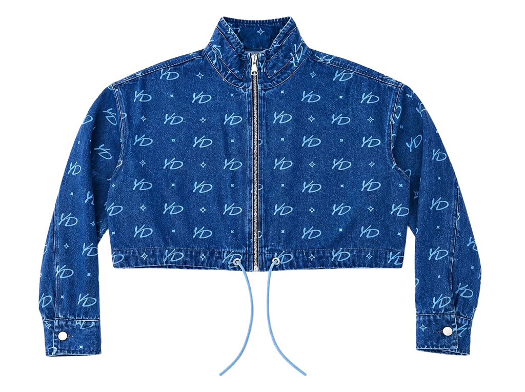 YD MONOGRAM CROPPED JACKET | INDIGO