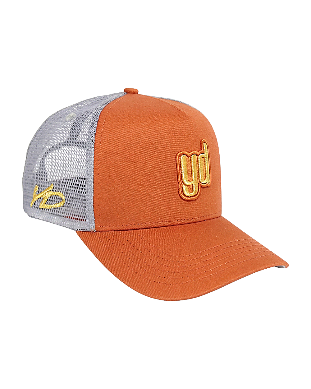 Orange trucker cap - YD by Yesidims London - front view