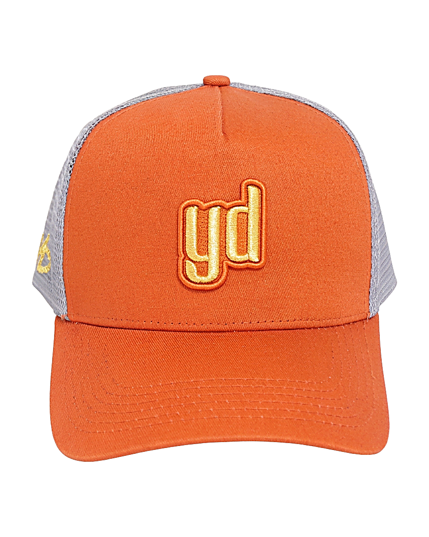 Orange trucker cap - YD by Yesidims London - back view