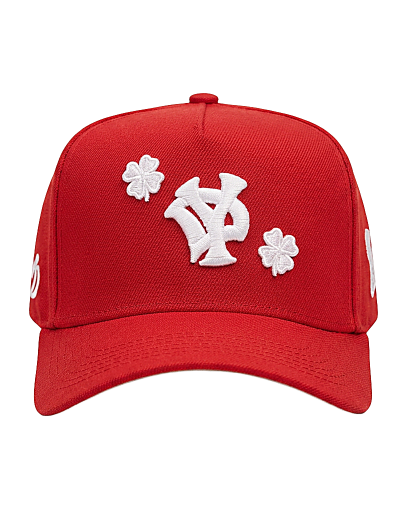 Red trucker cap S25 - YD Yesidims London - detail view