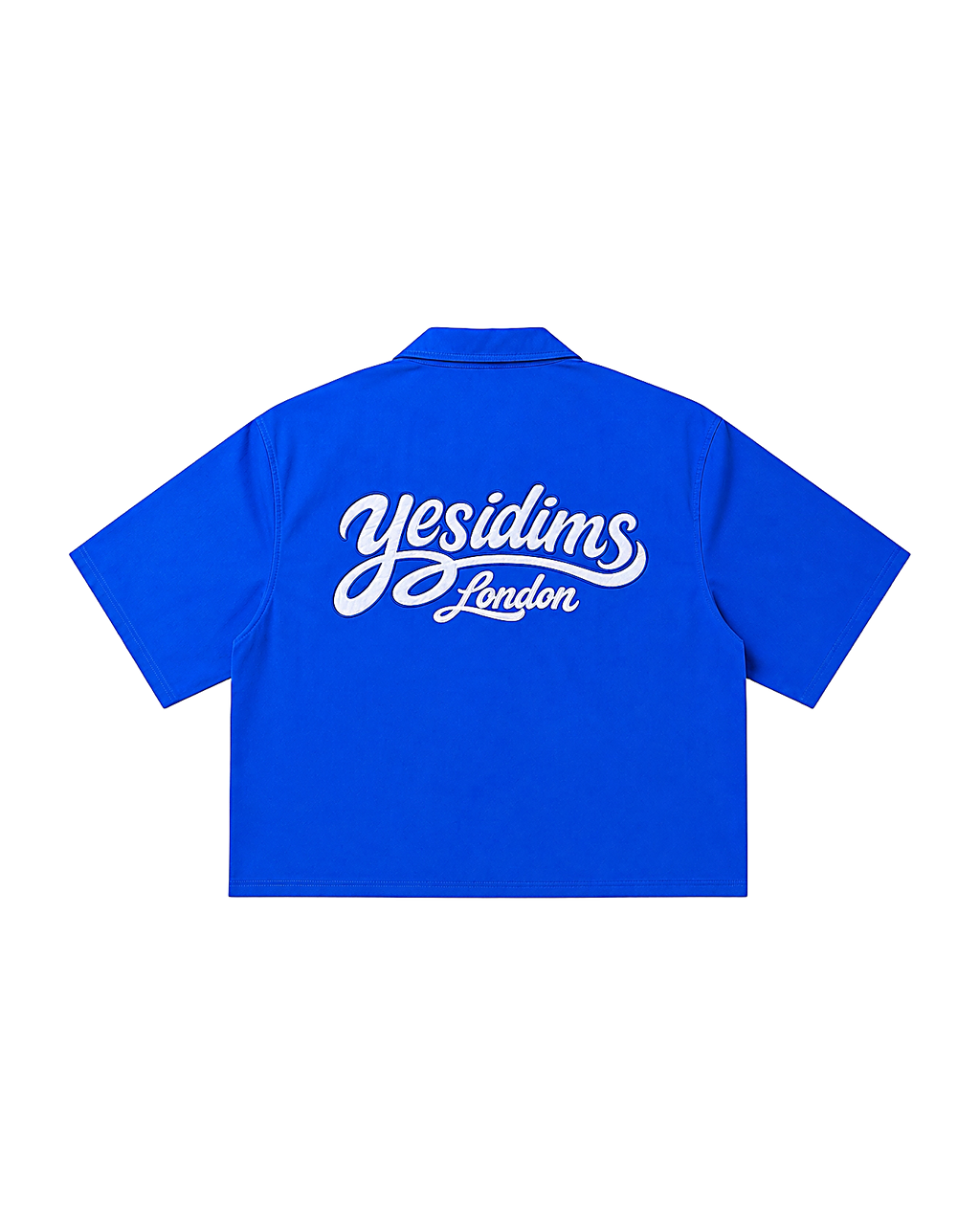 Short body shirt royal blue - YD Yesidims London - front view