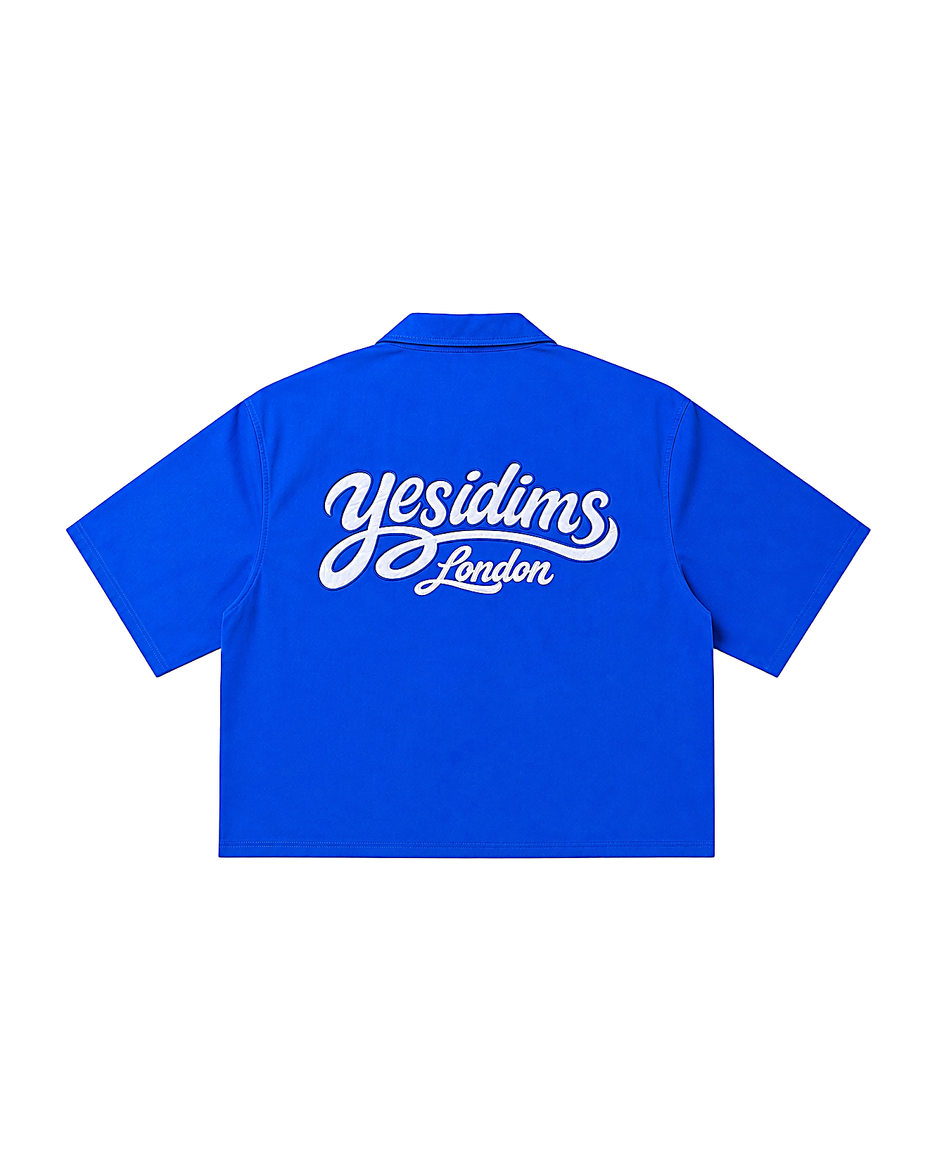 Short body shirt royal blue - YD Yesidims London - front view