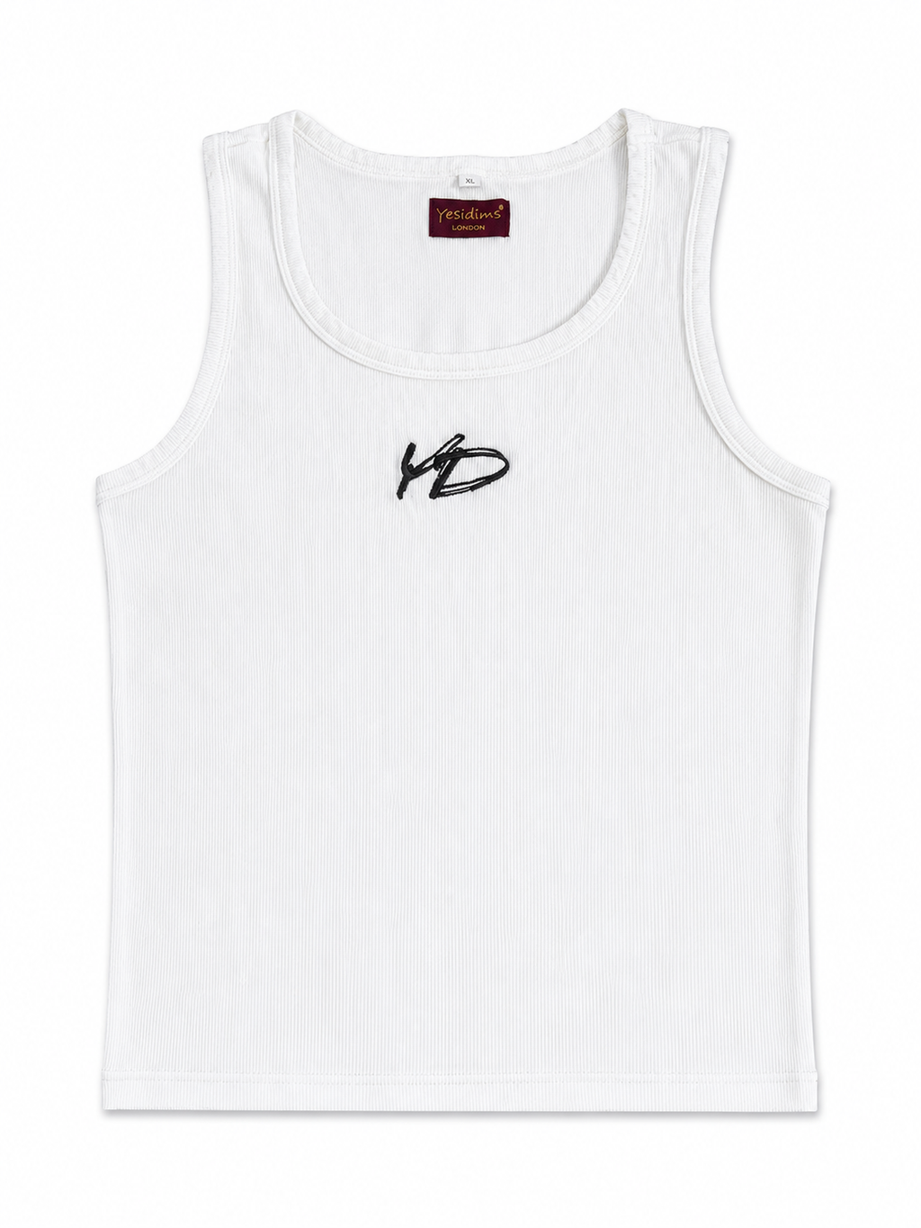 YD ribbed vest white front