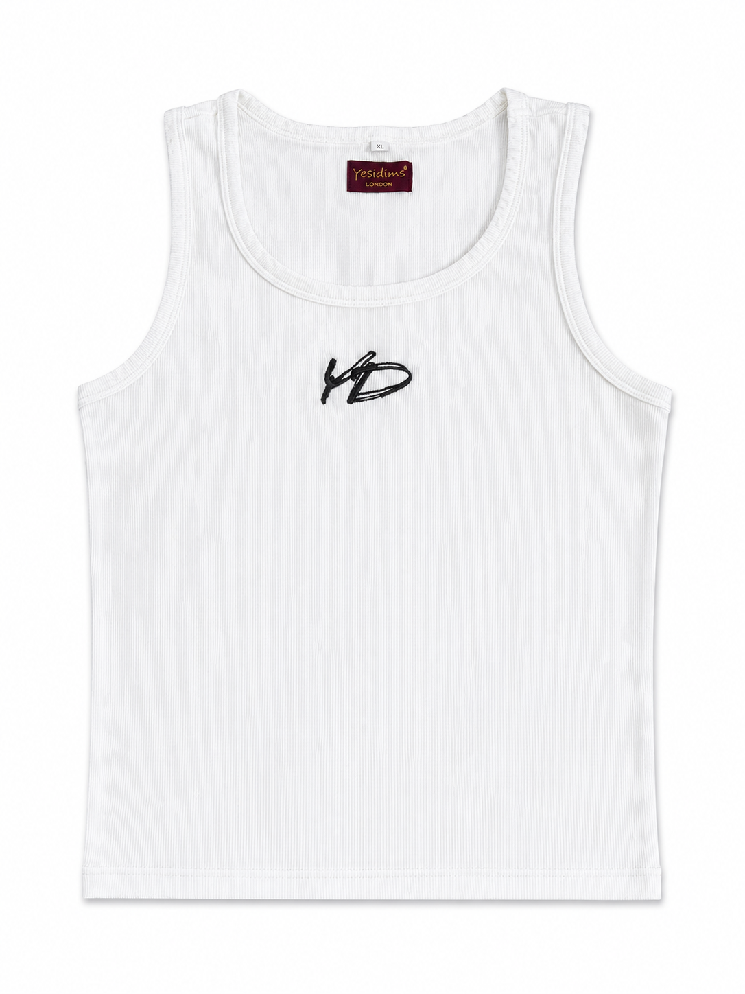 YD ribbed vest white front