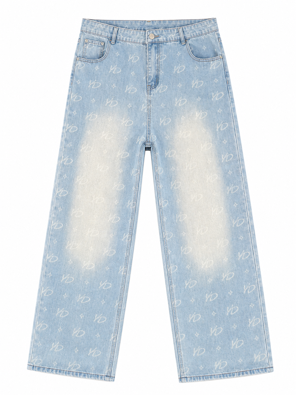 YD monogram baggy jeans front
