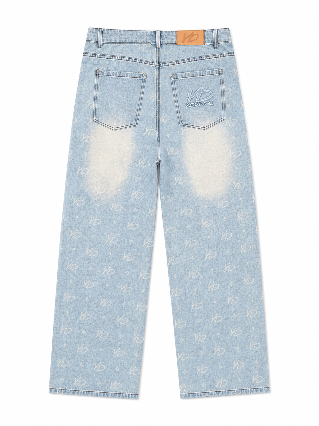YD monogram baggy jeans back