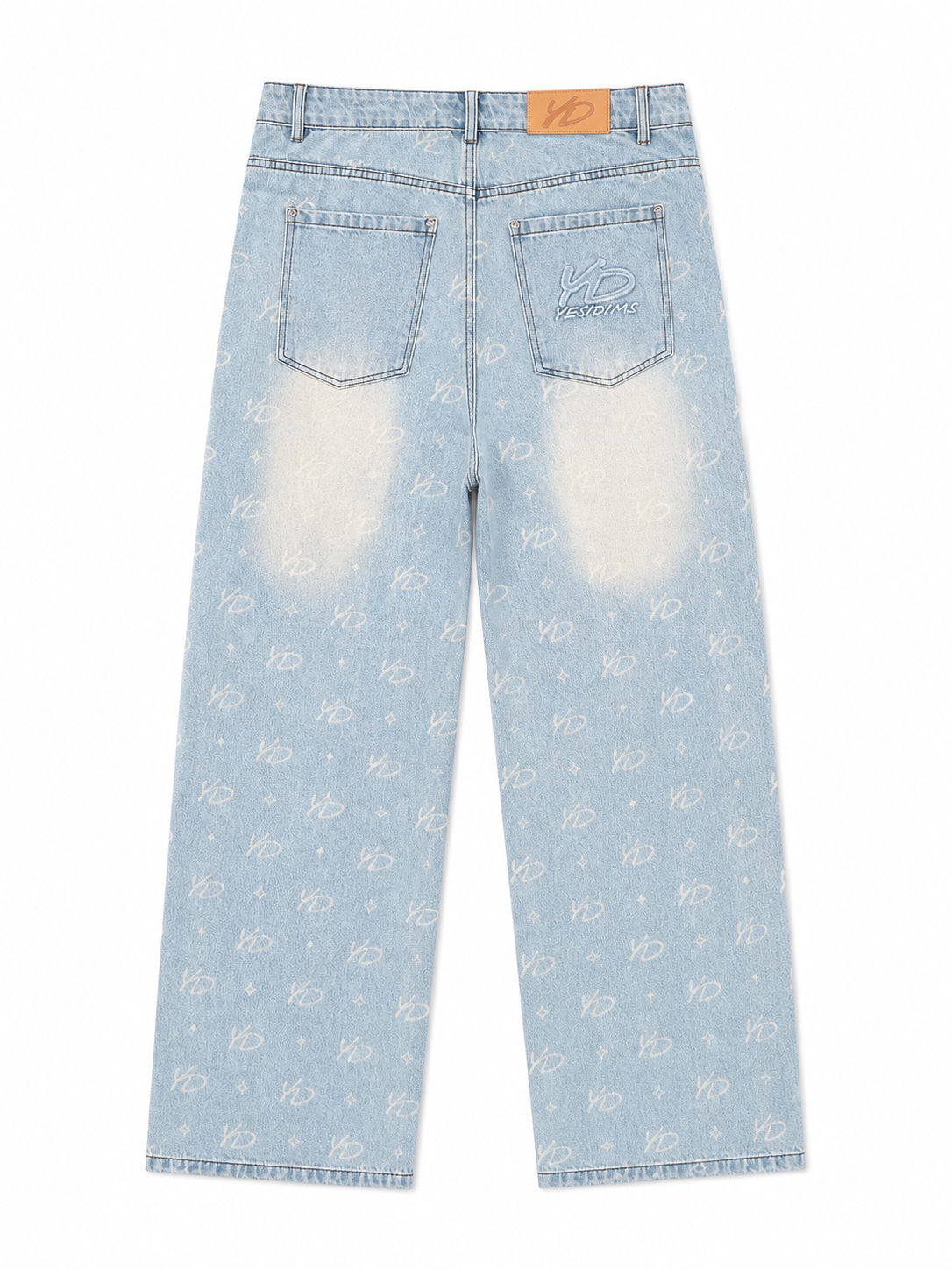 YD monogram baggy jeans back